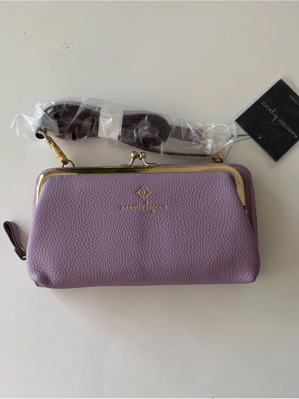 Nanette Lepore Lavender Kiss-Lock Crossbody Wallet- NWT